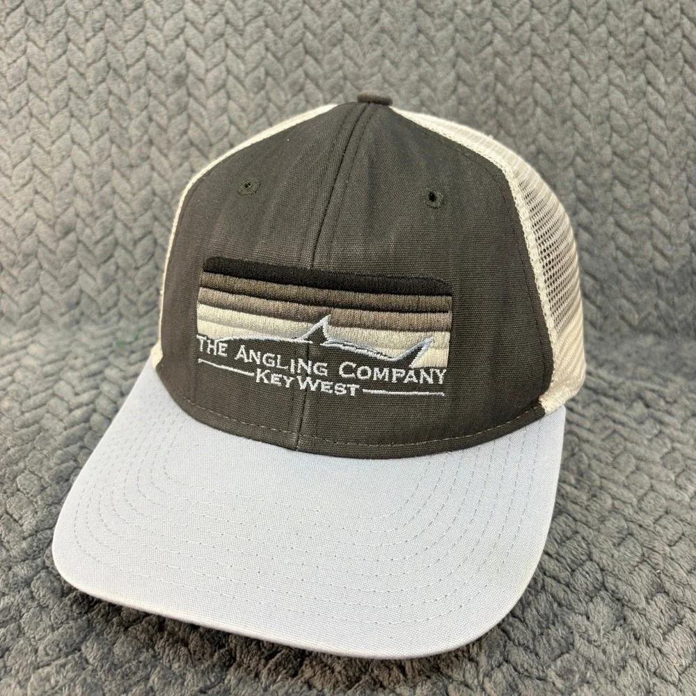 Ouray The Angling Company Key West Shark Trucker Hat Gray Blue Snapback 5123